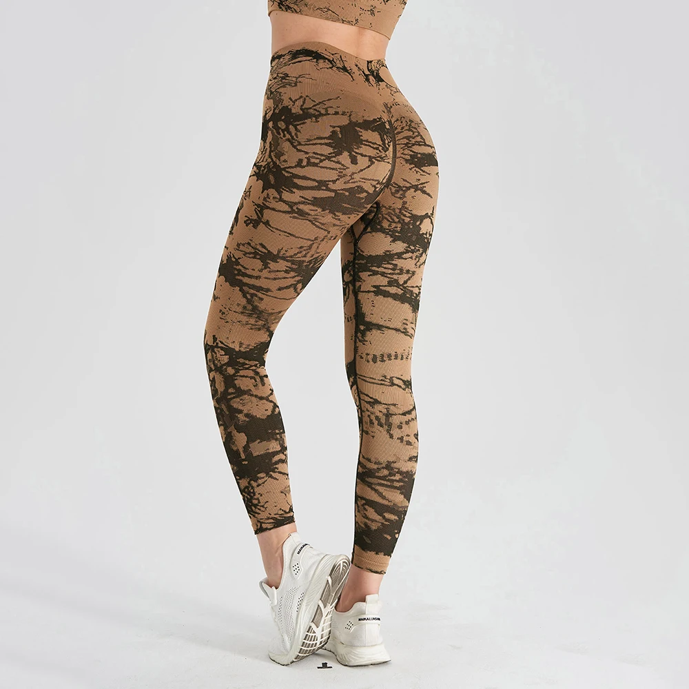 LANTECH Women Gym Yoga Seamless Pants Sports Leggings Clothes Stretchy Hips Push Up Squat Exercise Fitness Activewear Camo