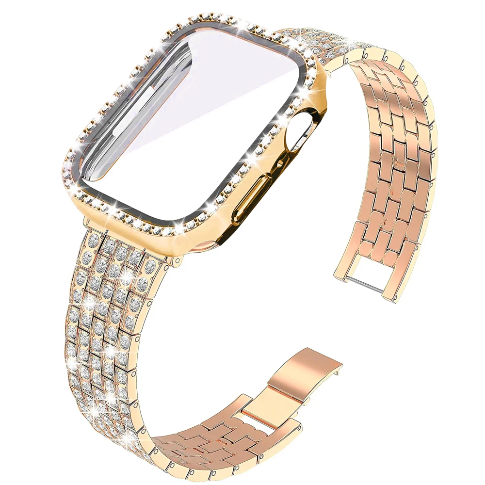 Elegant Diamond Stainless Steel Link Bracelet