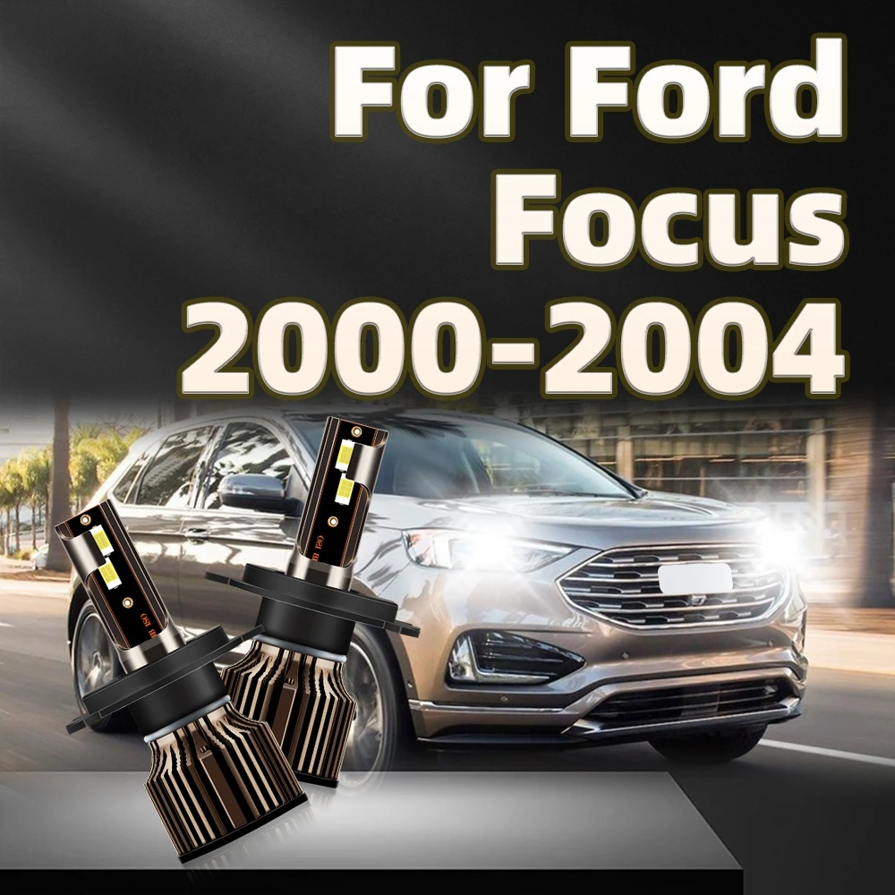 

2Pcs 40000LM LED Headlight Turbo Lamp 6000K White CSP Chips Car Bulb For Ford Focus 2000 2001 2002 2003 2004