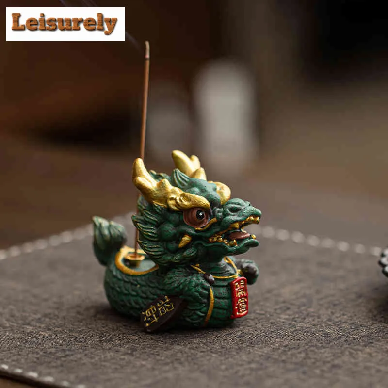 Lucky Dragon Boat Green Sandstone Incense Holder Tea Pet Aesthetic Lucky Model Tea Figurine Play Toys Tea Statue Ornaments Gifts