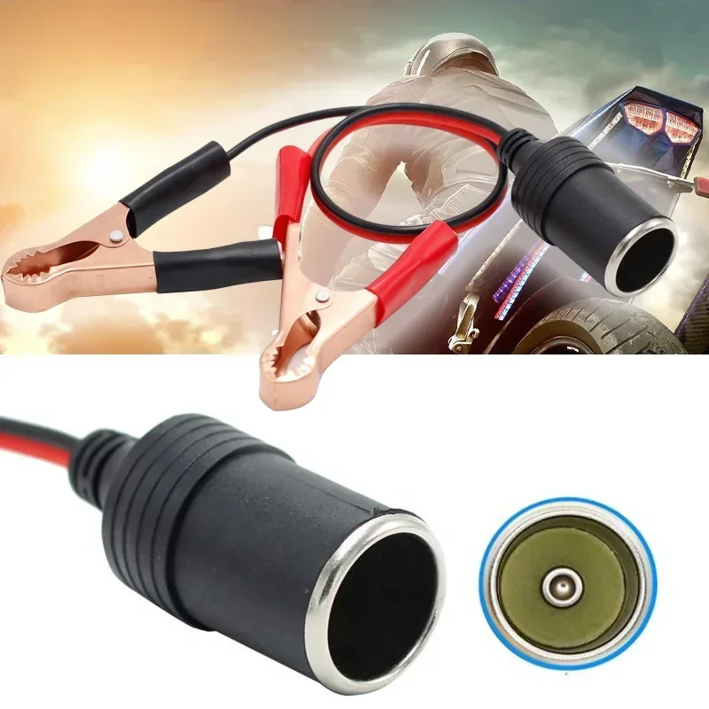 12V Car Accessories 50A Female Batteries Socket Plug Car Battery Terminal Clamp Clip Cigarette Lighter Power Socket Adaptor