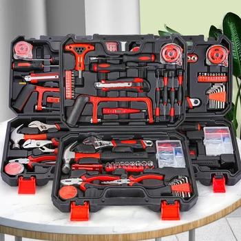 Household DIY Hardware Tools Set Toolbox Electrician Carpenter Multi Functional Portable Manual Repair Tool Combination Box 1