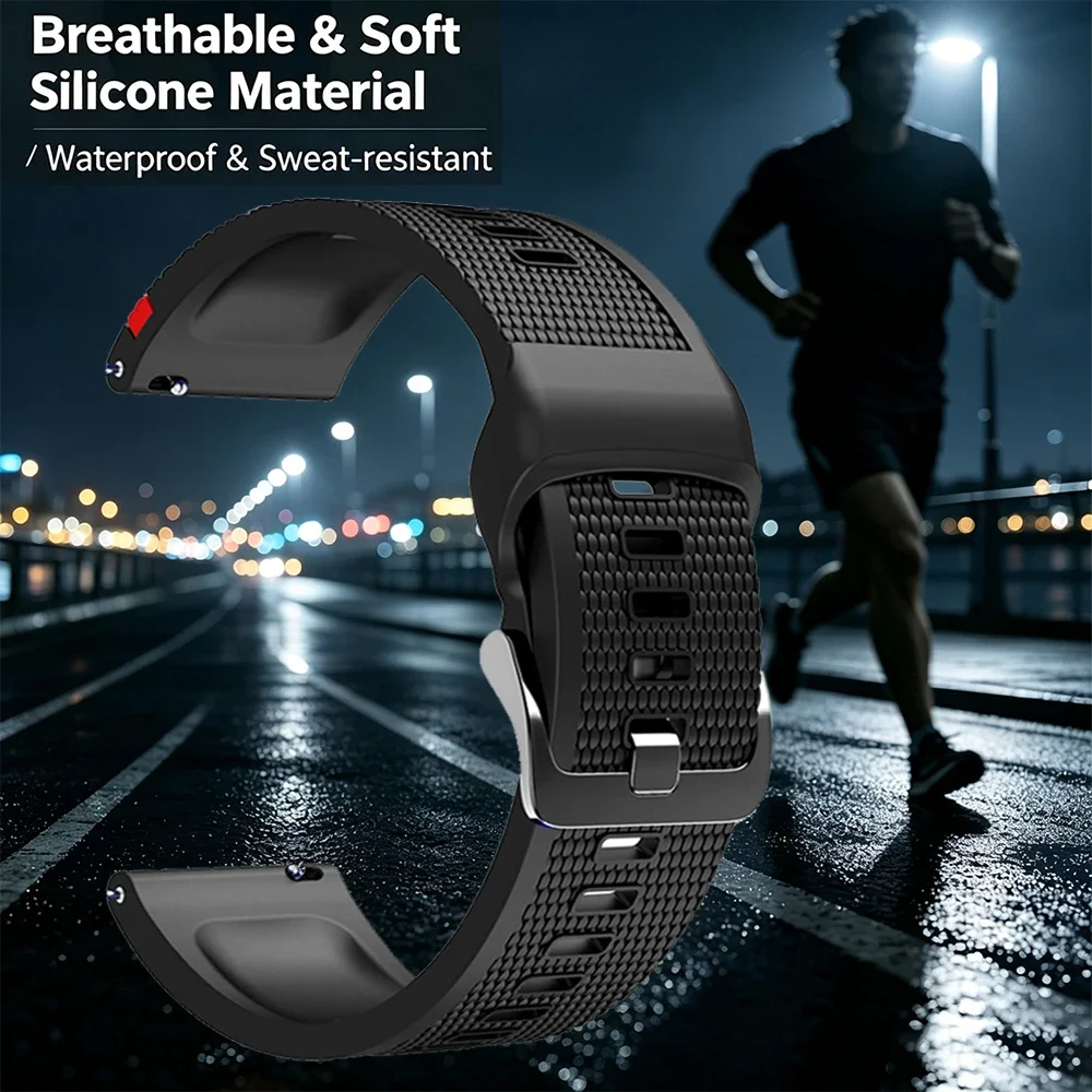 22mm Premium Silicone Strap - Sport Band Replacement Bracelet