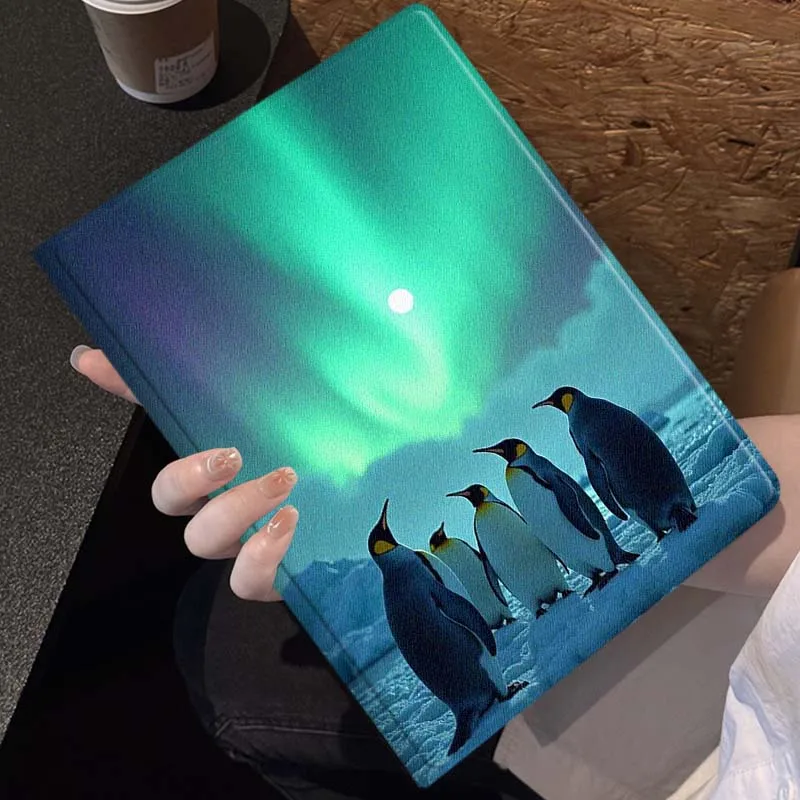 Antarctic Penguin Aurora Tablet Case