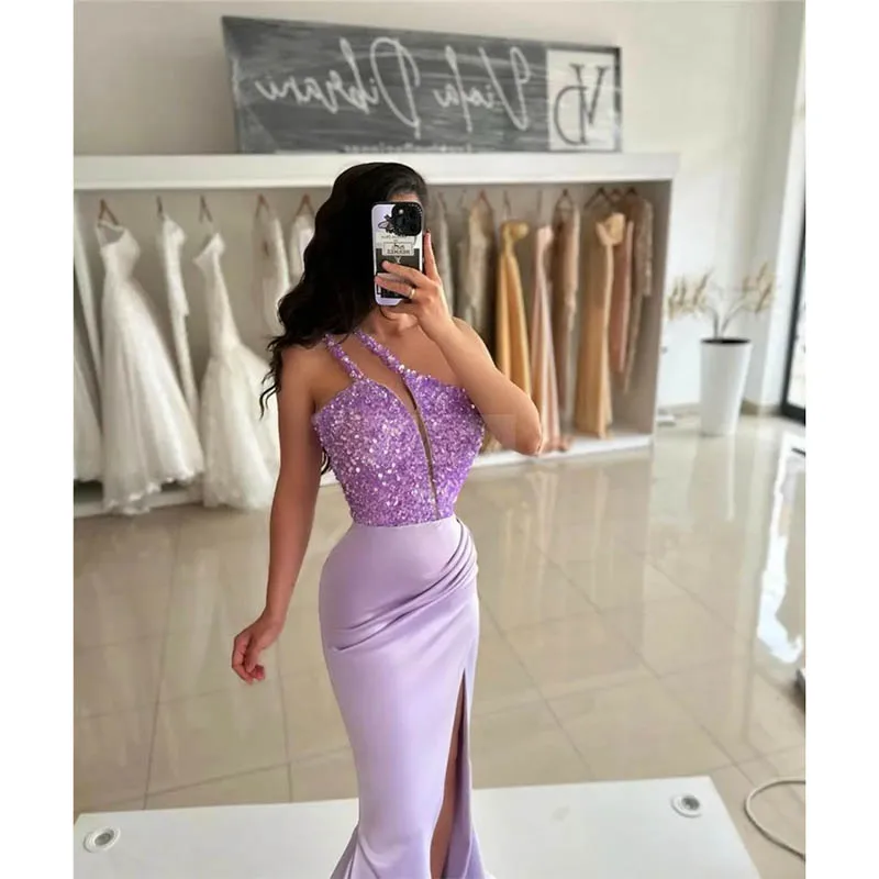 Women's Mermaid Evening Dress - Double V Neck Satin Formal Gown With Train, Prom & Party - View #12