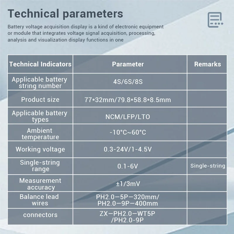 4S 6S 8S Battery volatge tester 12V 24V Lithium/Lifepo4 battery voltage checker