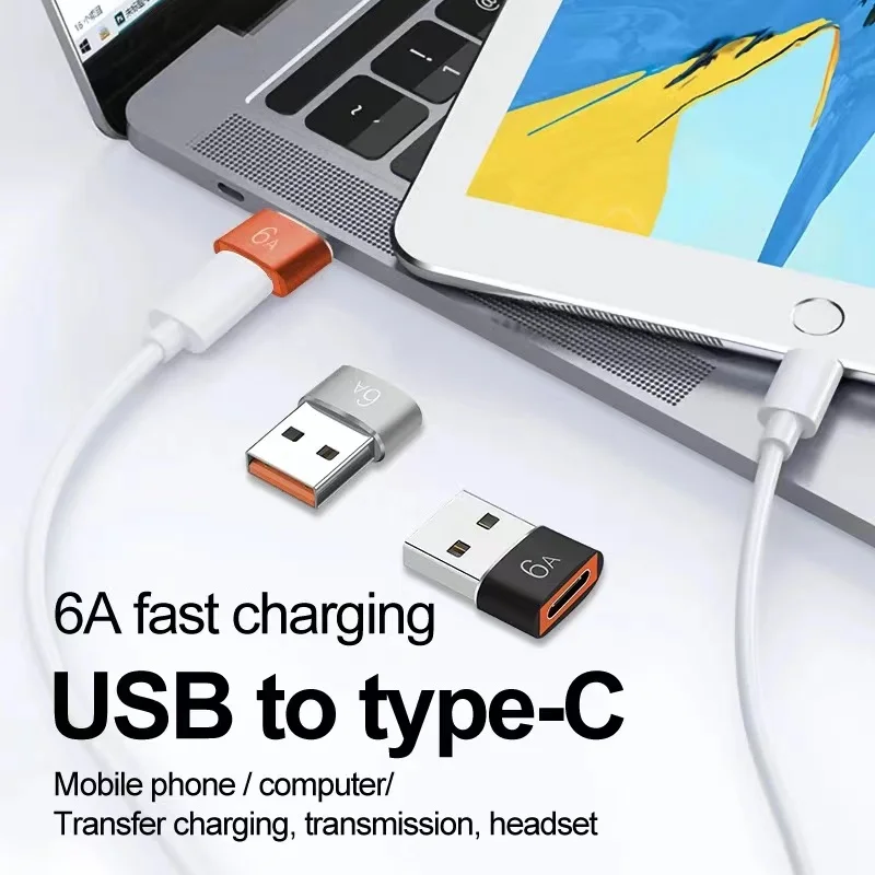 USB To Type C Adapter 6A USB To Type C OTG Adapter USB USB-C Male To Micro Type-c Female Converter For Macbook Samsung S20 USBC OTG Connector