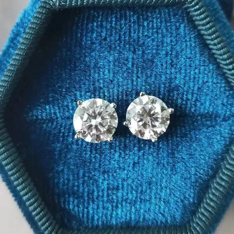 DOJOJOSA Orecchini A Perno In Argento 925 Con Moissanite - Diamanti Creati In Laboratorio, 1 Carato, Regalo Unisex