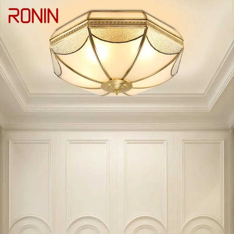 

RONIN Nordic Light Luxury Brass Ceiling Lamp Modern Vintage Creative LED Hanging Fixtures Decor For Home Living Bedroom