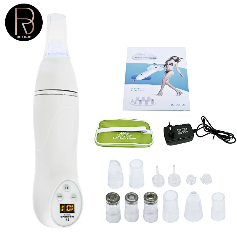 Digital Diamond Microdermabrasion Vacuum Blackhead Cleaner Facial Acne Marks Removal Machine Deep Cleaning Pores Skin Care Tool