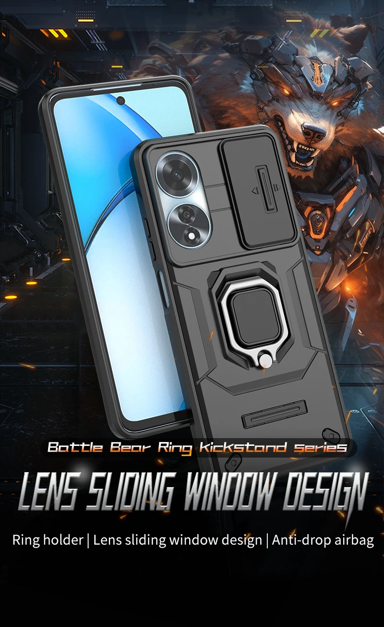 Armor Stossfest Hülle Fir OPPO A60 A79 4G Schutzhülle Ring Magnéithalter Coque Fundas Capa_voghion.com