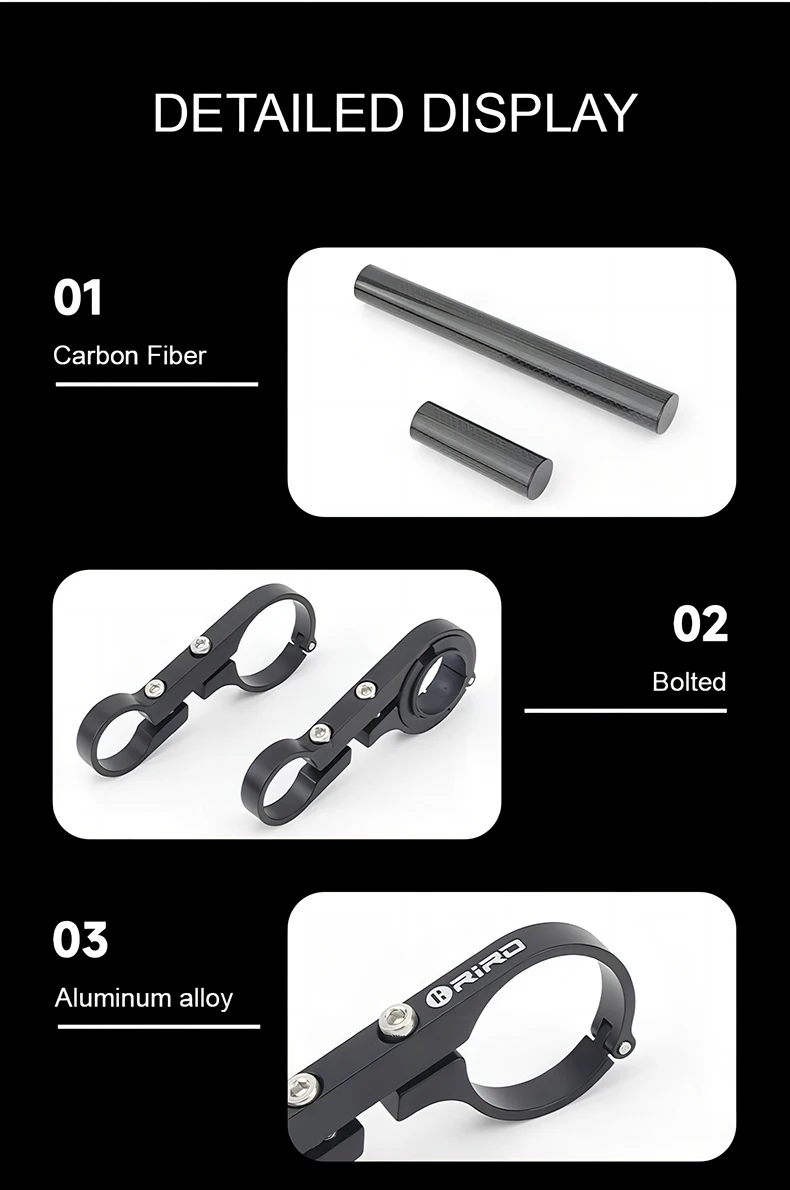 Fahrradlenker-Verlängerungshalterung, Verlängerungsrahmen, Carbonrohr, Doppelrahmen, Reitclip, 20 cm – Detail 9