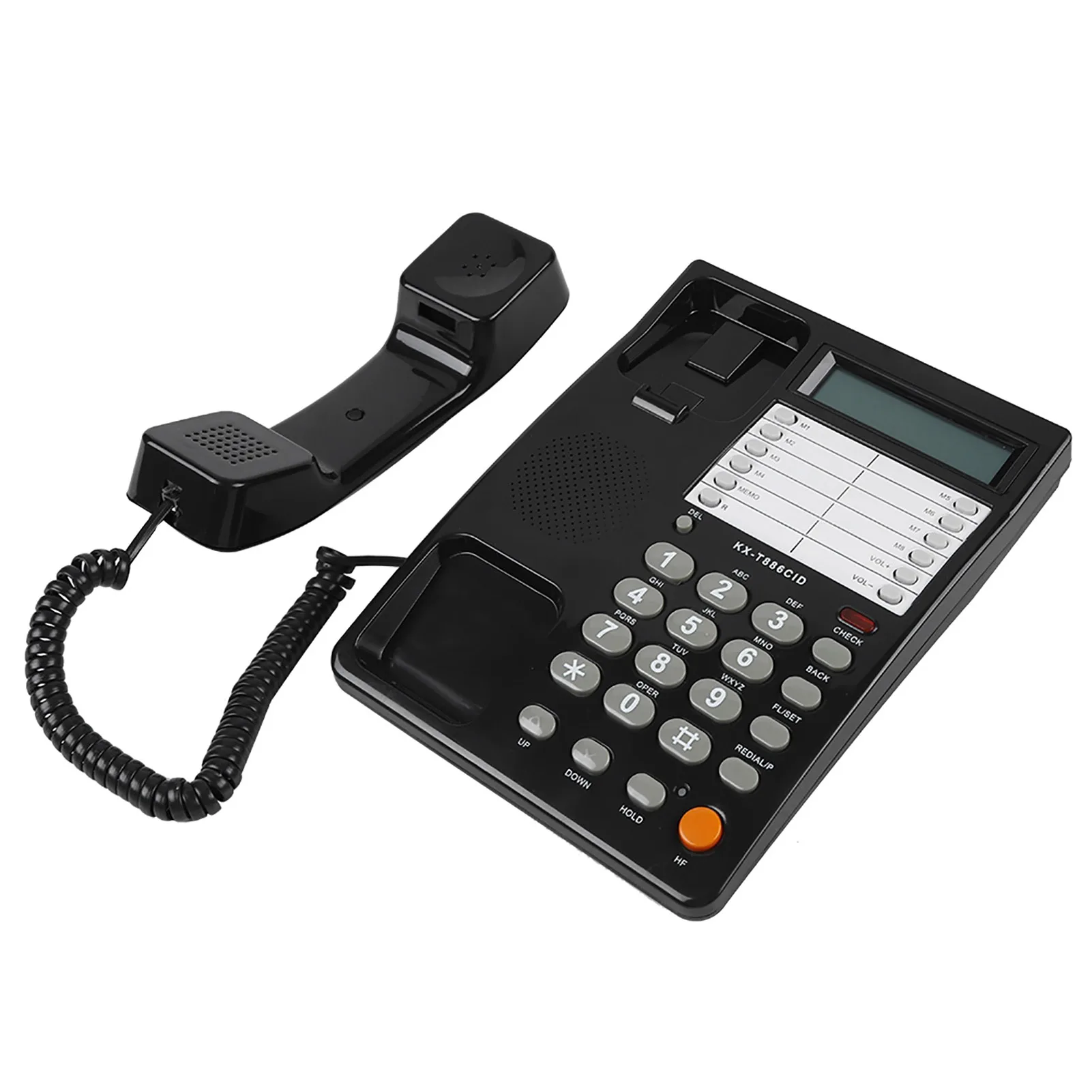 Sc71c7e50b3934467b459725220bc8f7fh Home Hotel Wired Corded Desktop Wall Phone Office Landline Telephone Black DTMF/FSK Clear Call Easy Operation for Communication