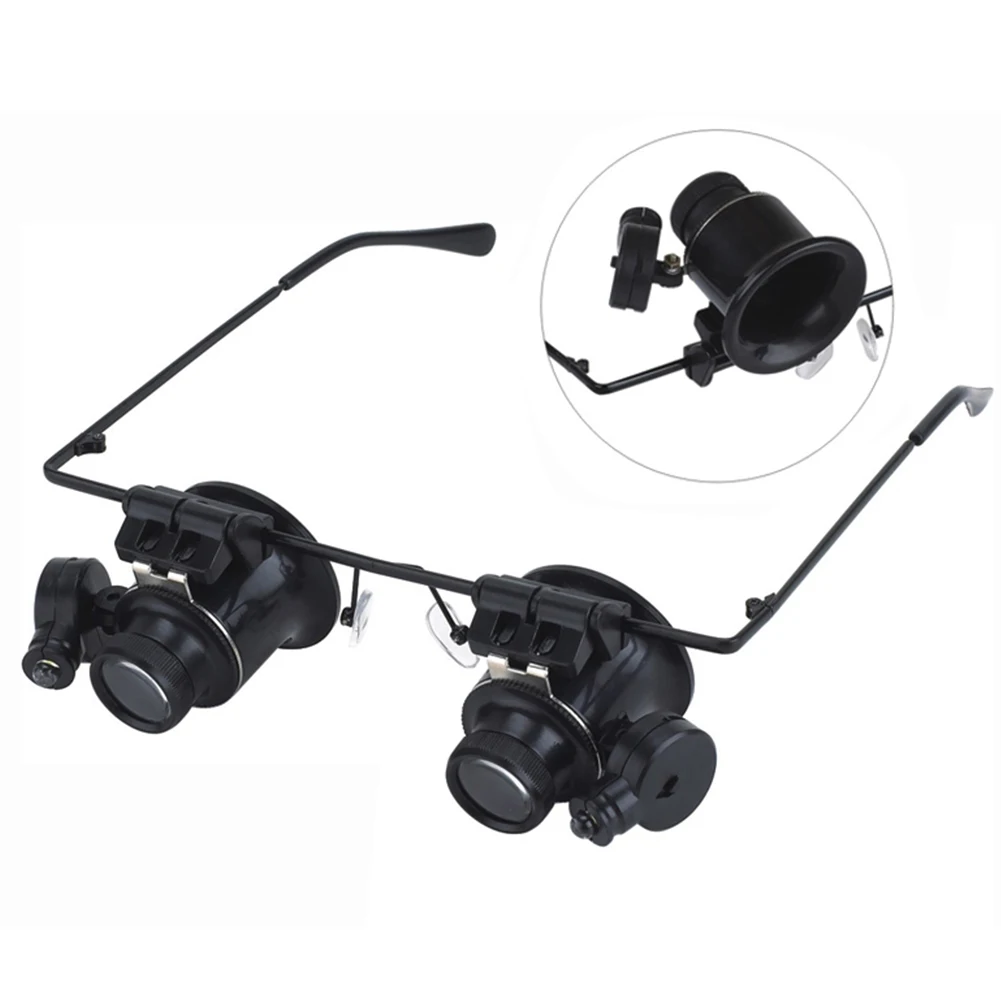 

Wearing Magnifier Glasses With LED 20X Lens Magnifying Eyewear Magnifiers Headband Loupe Watch Jewelers Repair Repair Tool