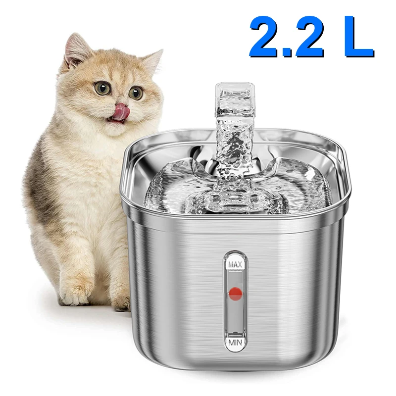 

Cat Drinking Fountain Automatic Stainless Steel Pet Fountains Water Dispenser Ultra Quiet Pump Water Foutain for Multiple Pets