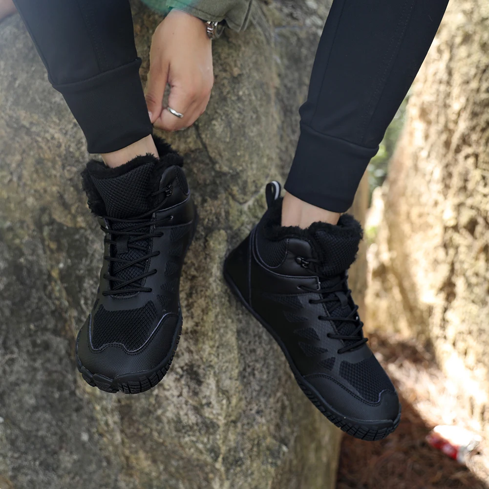 Womens Mens Hiking Boots Winter Snow Boots Barefoot Shoes Waterproof Walking Shoes Outdoor Booties 5