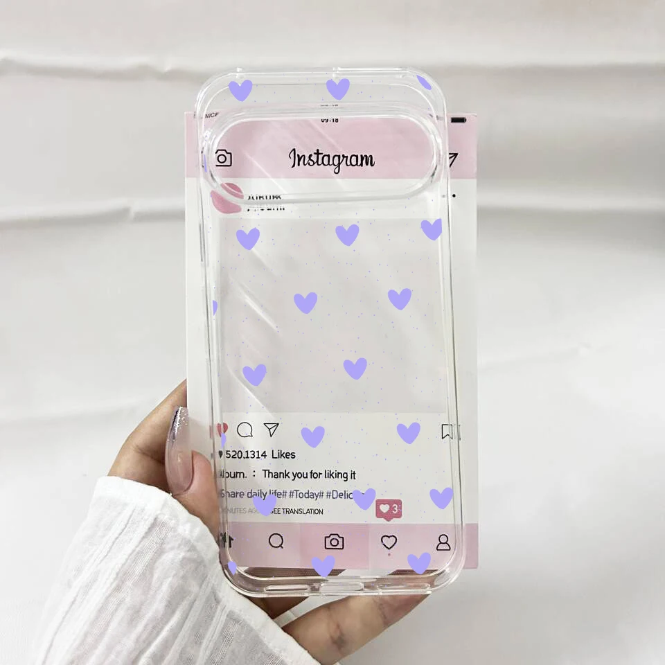 Chic Rose Pink Love Heart Polka Dot Clear Soft TPU Phone Case Cover