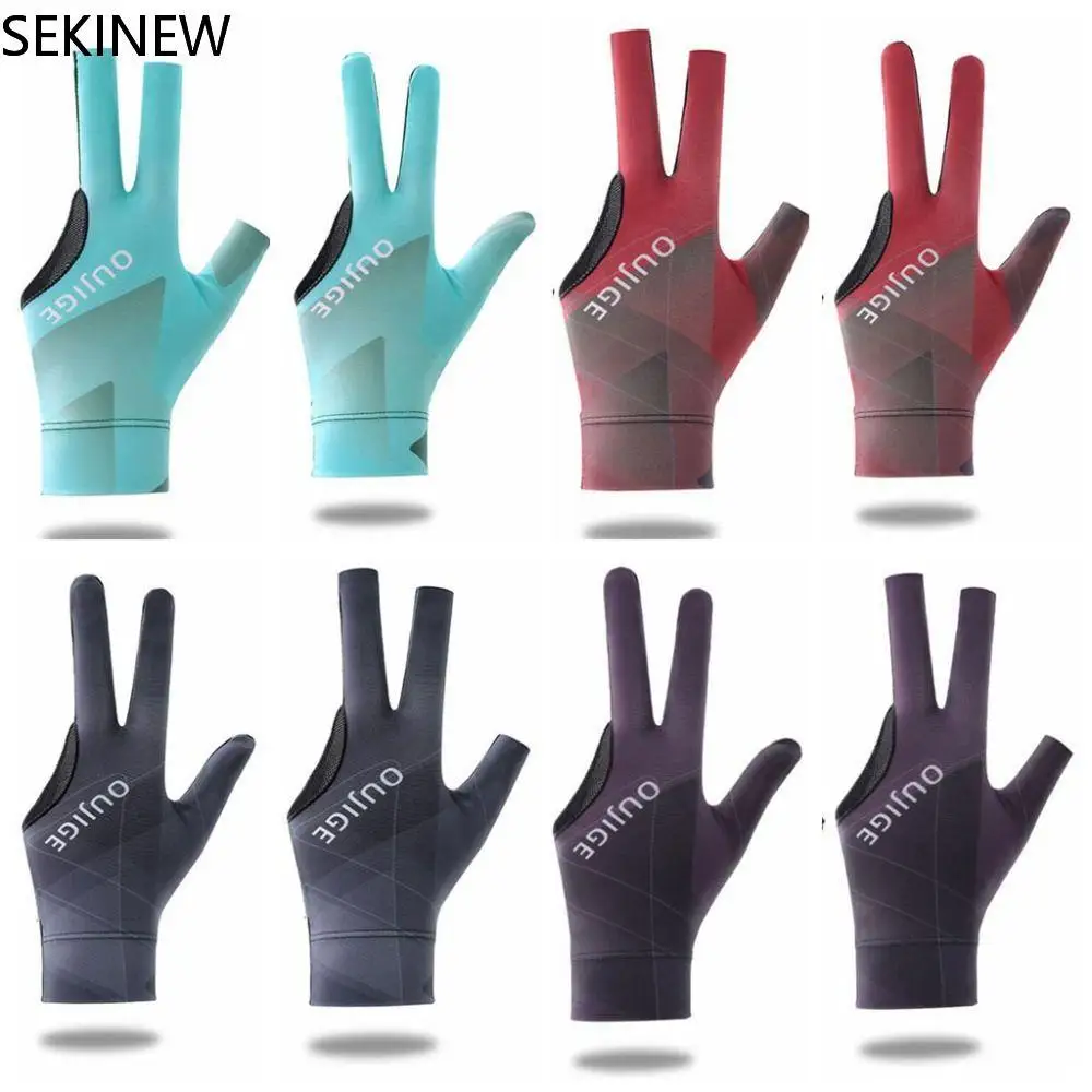 Open Finger Billiard Full Finger gloves Breathable Polyester Snooker Sport Glove Antiskid Smooth Soft Portable Reusable