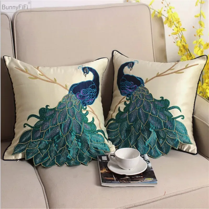 

Complex Embroidery Cushion Cover Home Decor Peacock Pillow Cover Decorative Throw Pillows Pillowcase Pillowsham 45x45cm/30x50cm