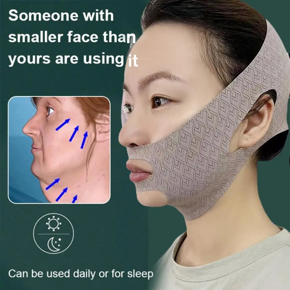 Chin Cheek Slimming Bandage V Line Lifting Mask V Shaper Face Lift Sleeping Mask Anti Wrinkle Strap Band Beauty Health for xiaomi mi band 5 6 dragon vein agate beads bracelet watch band replacement wrist strap gold