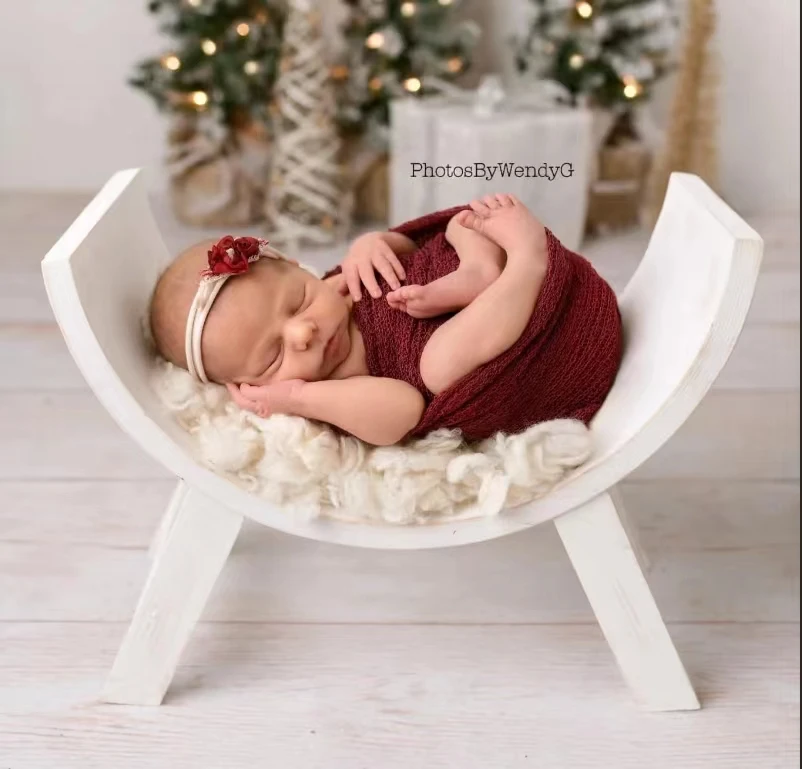 Dvotinst Newborn Photography Props Wood Moon Posing Chair Wooden Poser Fotografia Bebe Accessories Studio Shooting Photo Props dvotinst newborn baby photography props wooden posing hanging swing fotografia accessories vintage studio shooting photo props