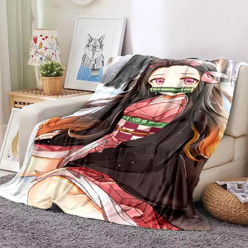 

Japanese Cartoon Printed Blanket Fashion Bed Sheet Living Room Sofa Lunch Break Blanket Portable Car Baby Blanket