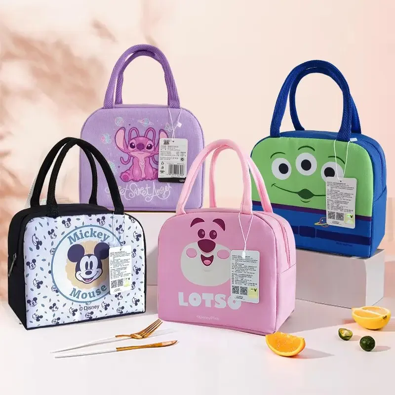 

Original Disney Cartoon Mickey Mouse Mickey Minnie Stitch Strawberry Bear Cute Lunch Box Bag Stitch Handbag Outdoor Handbag Gift