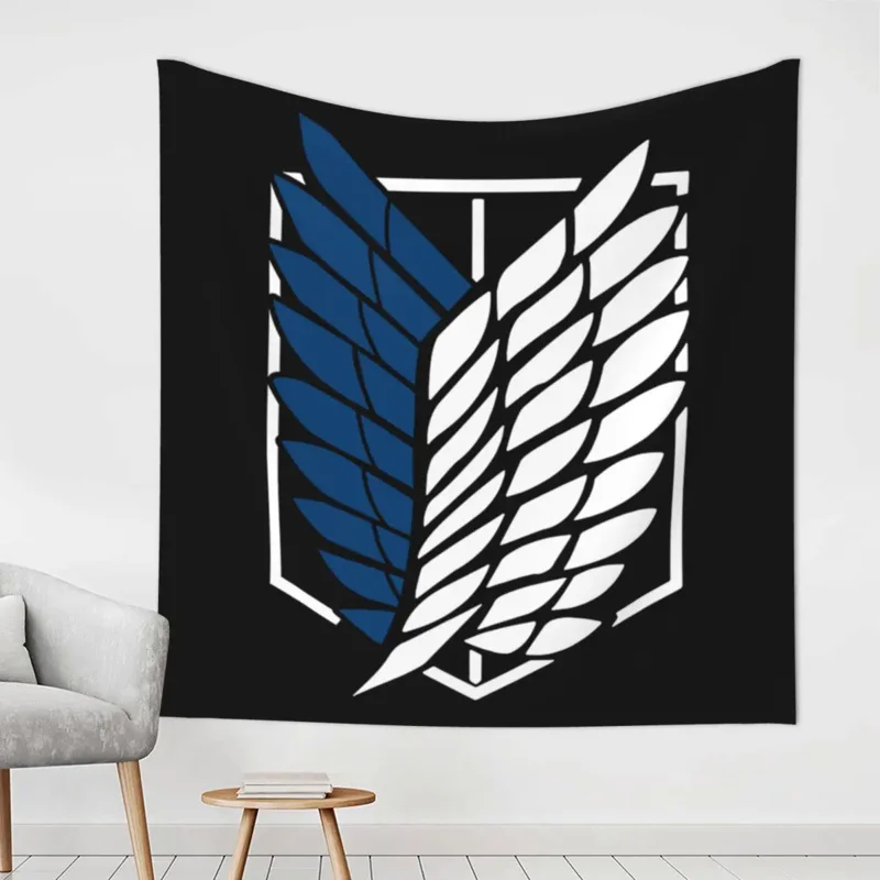 

Attack On Titan Logo Tapestry Wall Hanging Print Fabric Wall Tapestry Boho Throw Rug Blanket Wall Decor 95x73cm
