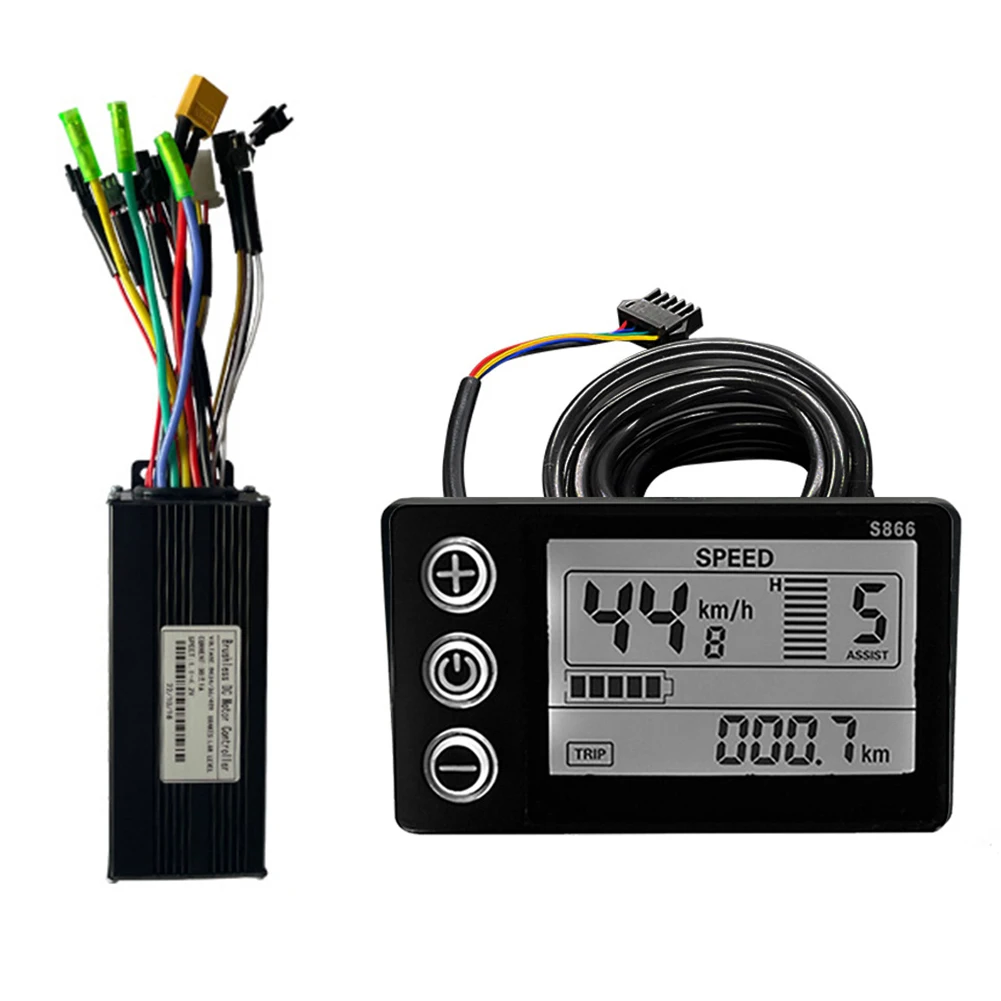 

LCD S866 Display E-bike Controller Controller E-bike Electric Scooter Plastic+Metal S866 Display SM 5pin Sine Wave