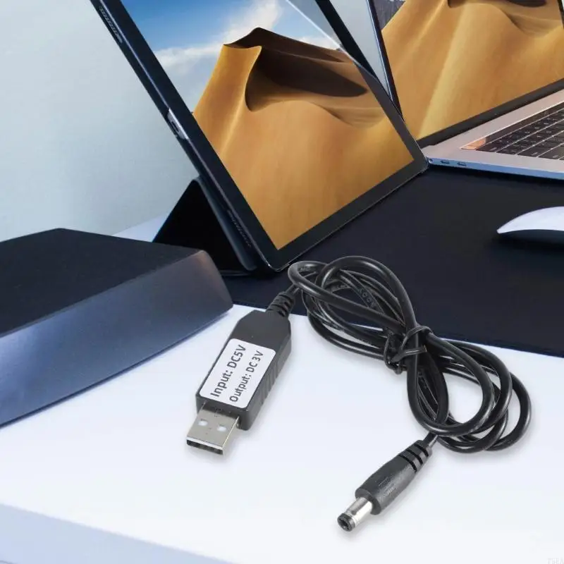 Universal 5V USB to 3V DC5521 Plug Male Power Cord Charging Cable Wire for Clocks, Toy, Thermometers 3.28ft Length