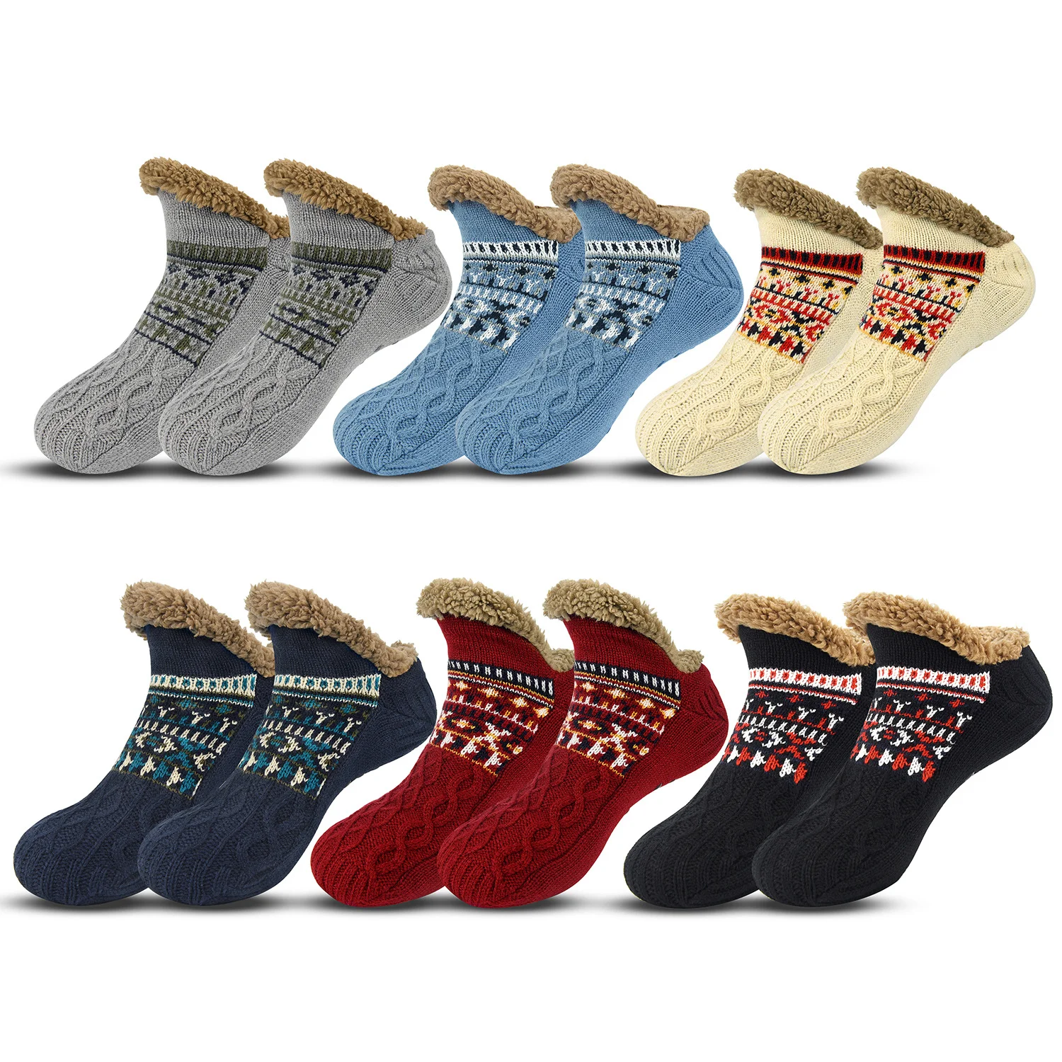 Chaussettes de neige chaudes pour hommes, chaussettes de sol pour la maison, tapis de sommeil, sandales d'automne et d'hiver, chaussettes non ald, 1 paire