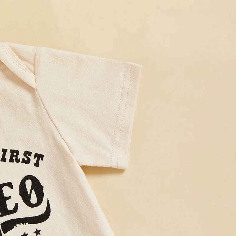 Infant Baby Girls Clothes Suits Letter Print Crew Neck Romper Cow Pattern Flare Pants Headband Summer Newborn 3Pcs Set