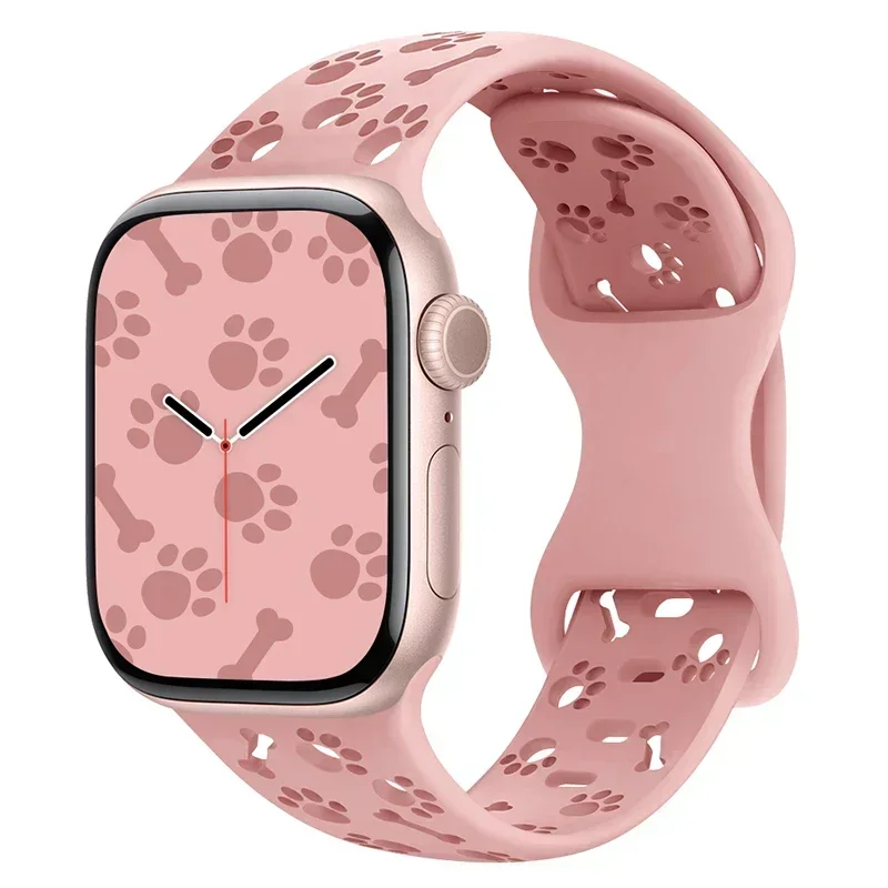 ตัวเลือกสินค้า สายรัดข้อมือซิลิโคนลายอุ้งเท้าสุนัขสำหรับ Apple Watch