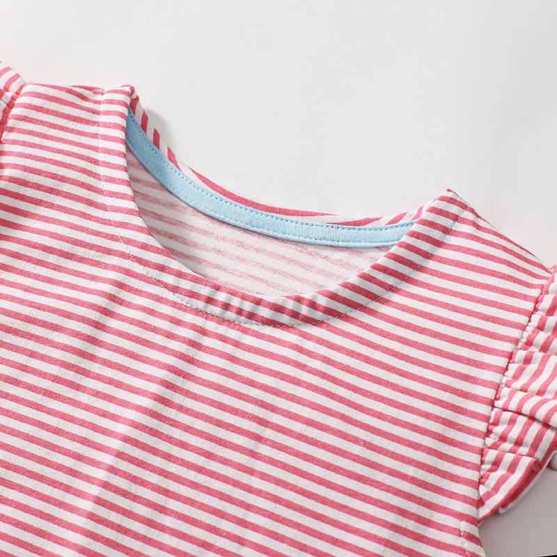 Kids Clothes Children's Clothing Baby Girls 2025 Summer Striped Cotton Cartoon Dogs Dresses Holiday Gifts