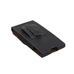 Men's Leather Phone Holster - Universal Waist Belt Case for 5.0 - 6.5 Inch Phones, Portable Horizontal/Vertical Style (Vertical 5.5 Inch)