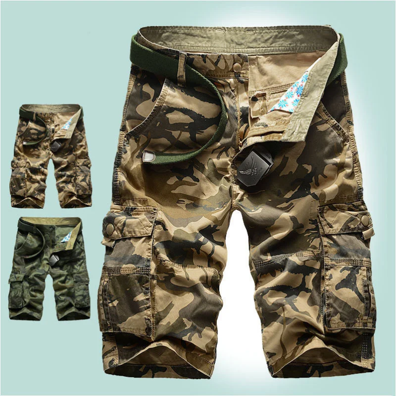 

2023 New Mens Camouflage Camo Cargo Shorts Men Casual Male Loose Work Man Military Short Pants Plus Size 29-44