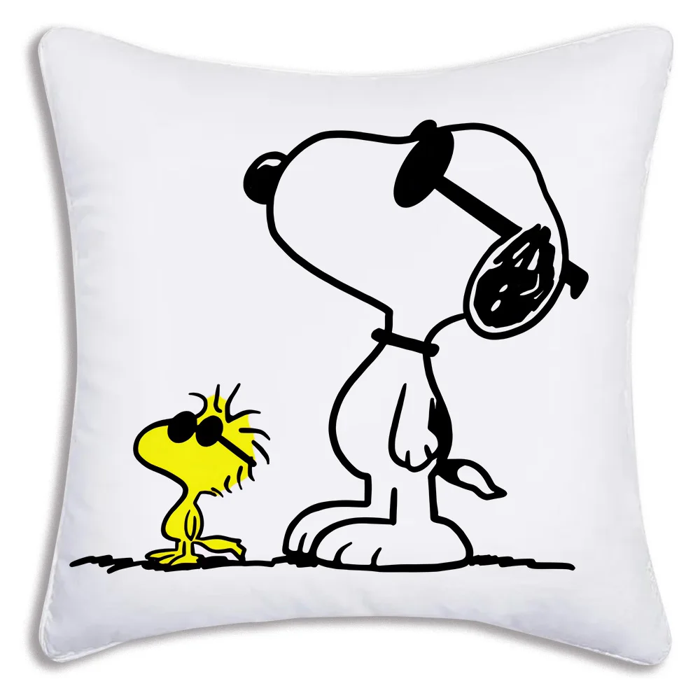 thumbnail image 1 of Fundas de almohada S-Snoopy con dibujos animados para sofá, decorativas, para el hogar, con impresión a doble cara, funda de cojín corta de felpa bonita, 1 of 5