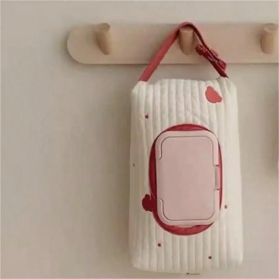 Car Tissue Box Hanging Cartoon Car Seat Back Tissue Hanging Bag Baby Stroller Wet Storage Bag