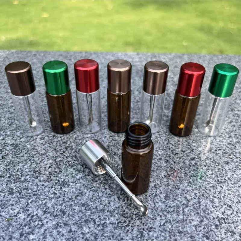 Glass Jar 54MM 1Pc Telescopic Spoon Glass Pill Case Container Smoking Accessories