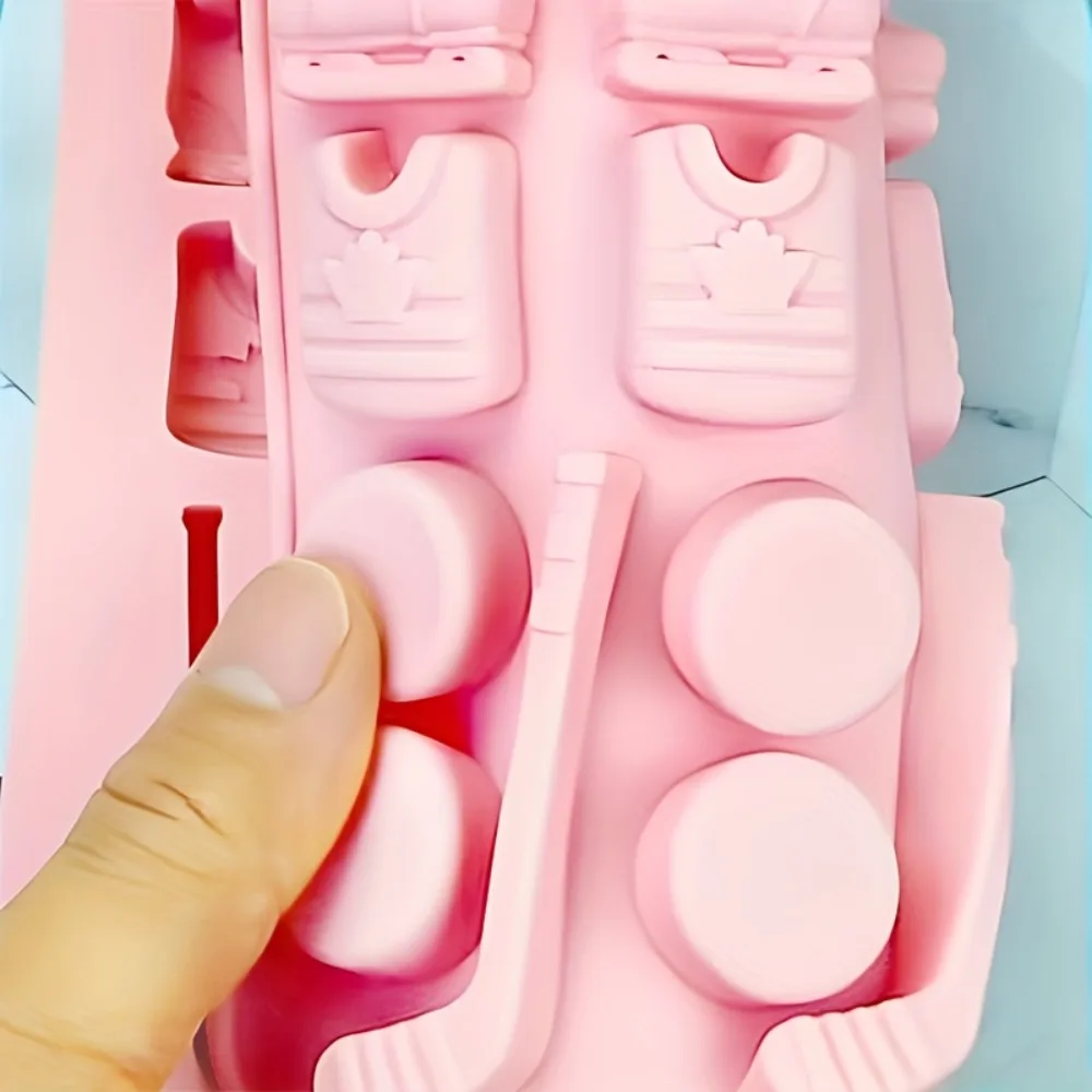 Ice Hockey Silicone Mold DIY Craft Shape for Stick Helmet Epoxy Resin Casting Soap Making Reusable Baking Chocolate Mold