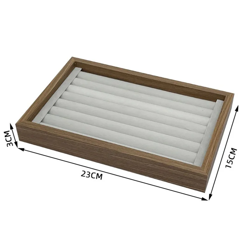 Walnut Jewelry Storage Box Women Ring Jewelry Organizer Boxes Necklace Bracelet Earrings Trinket Velvet Tray Display Accessories