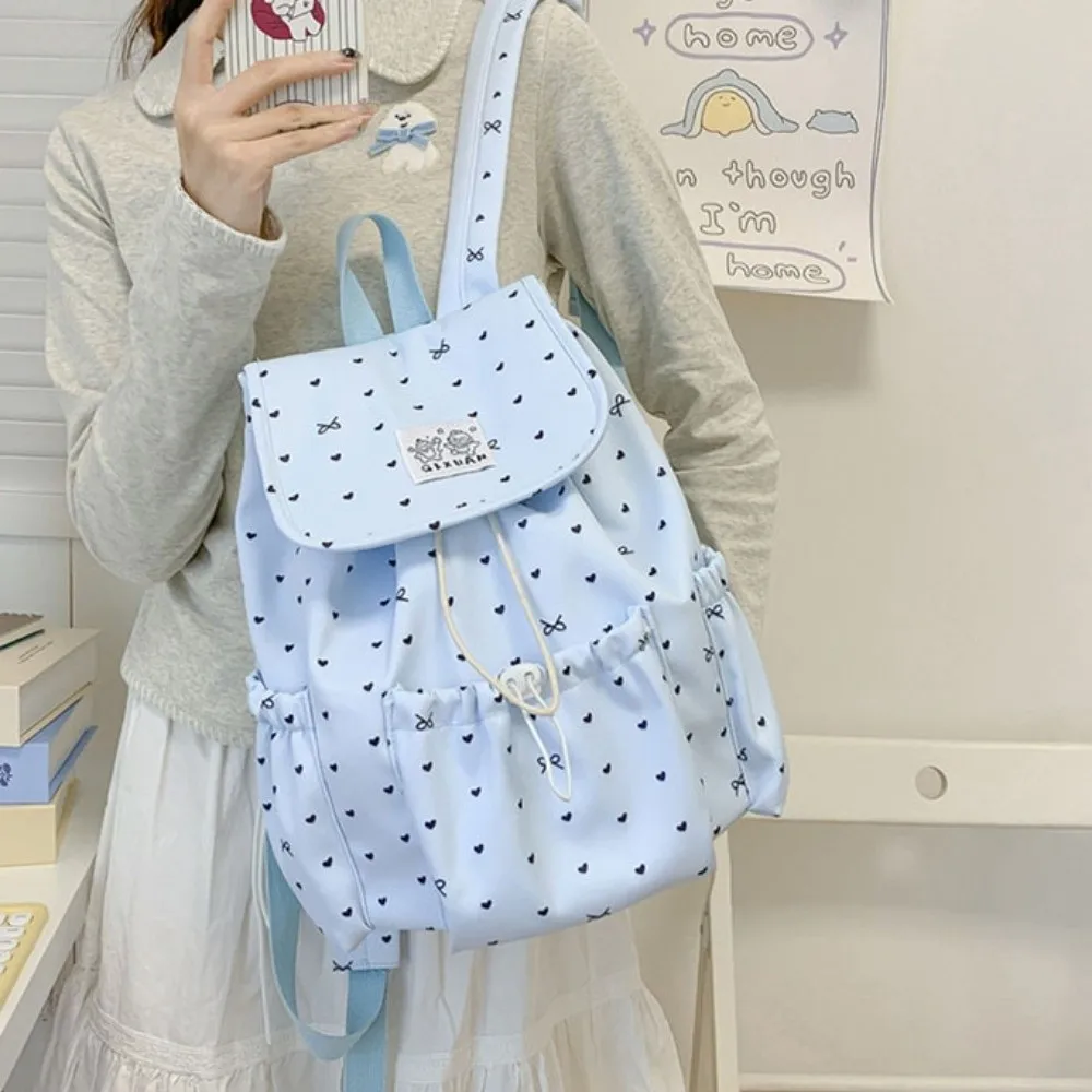 Lightweight Drawstring Backpack Large Capacity Korean Style Nylon Backpack Cloth College Style Students School Bag Outdoor 2