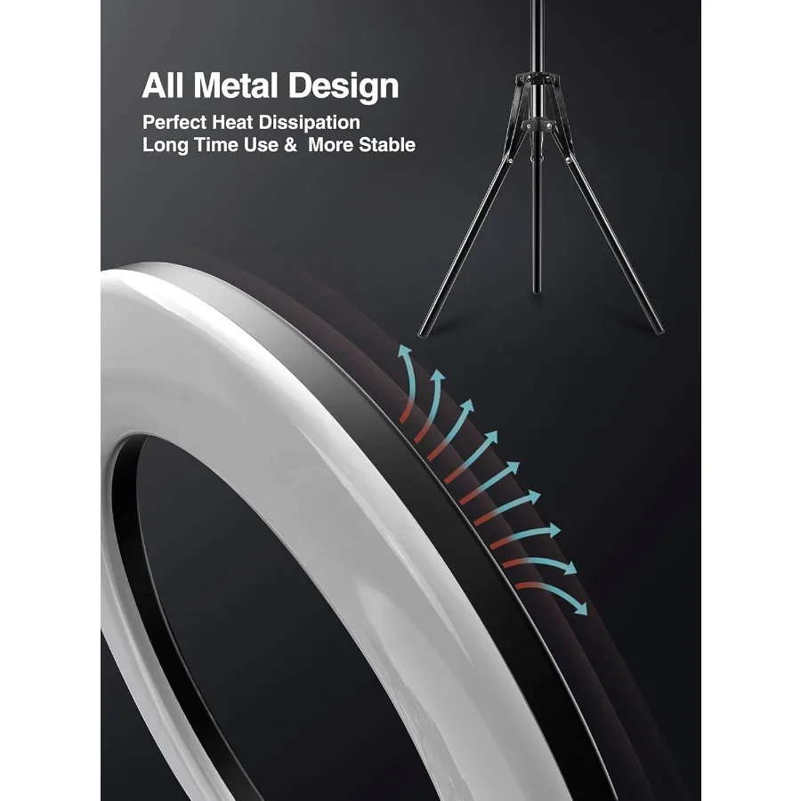 12inch Dimmable Ring Light with 72inch Adjustable Tripod Stand and iPad Phone Holder for Video Recording Virtual Meetings Makeu