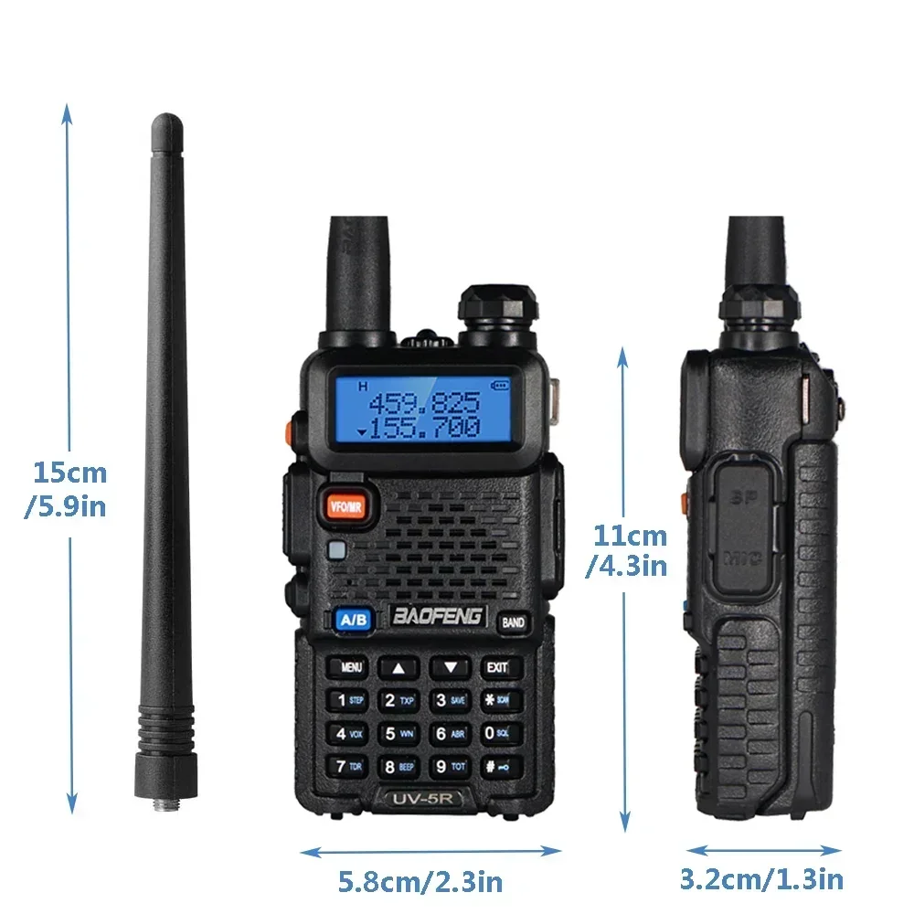 4PCS Baofeng Walkie Talkie UV 5R 8W Ham Radio Long Range Walkie Talkies Dual Band Handheld Two Way Radio with 3800mAh Battery 3