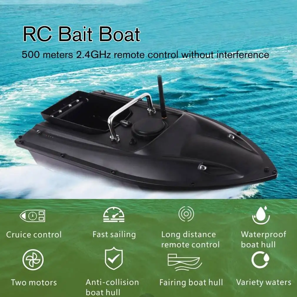 Smart RC Fishing Boat with Light, Dual Motor Fish Finder, Remote