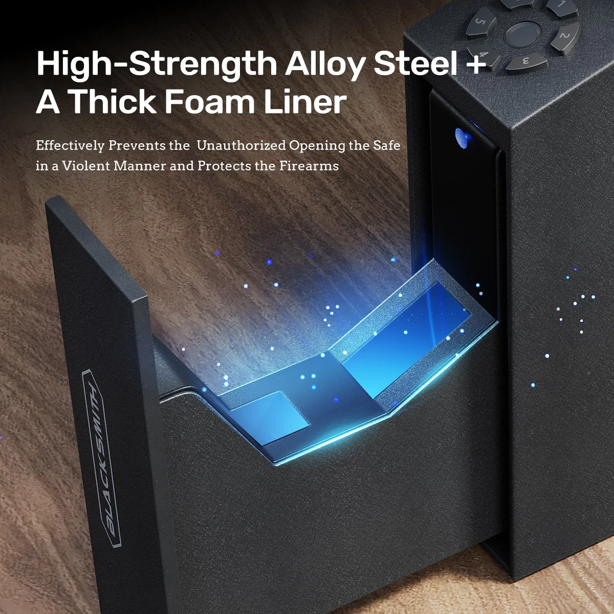 Steel Biometric Fingerprint Gun Safe for Handguns and Pistols