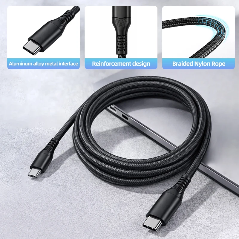 Durable Braided USB-A to USB-C Charging Cable Set - Fast Charge 60W 5A, Multiple Lengths, Data Sync Enabled