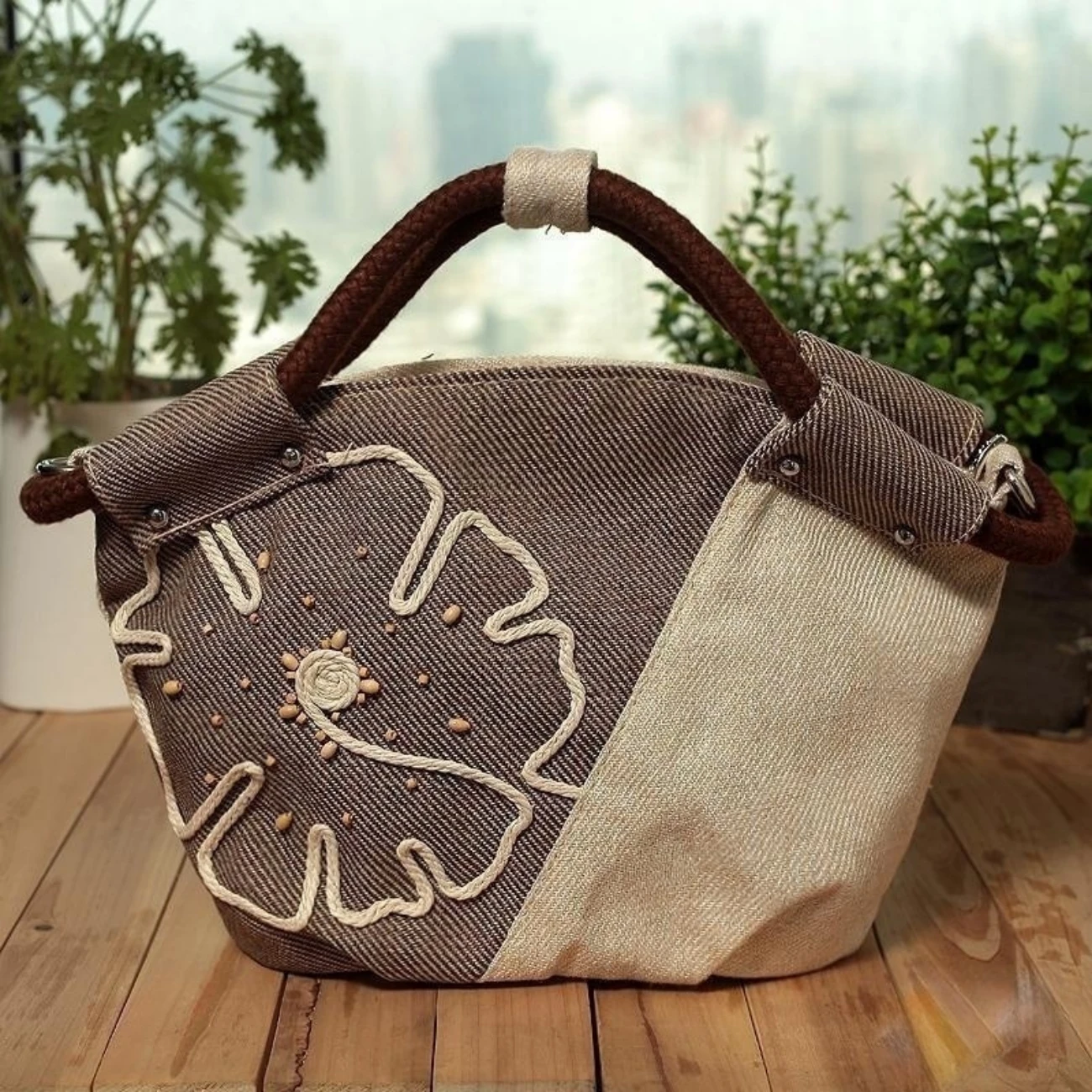 Women's shopping bag diagonal cross bag embroidered handbag