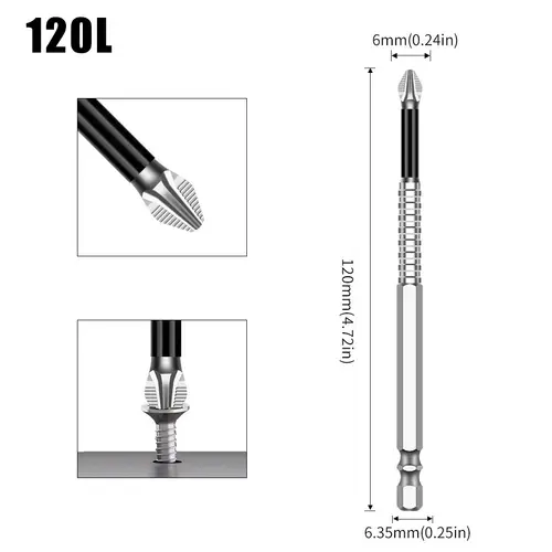 K5 Non-slip High Hardness Bit S2 Strong Magnetic 5A Black Non-slip Cross Head Electric Drill Electric Screwdriver Bit - Image 40