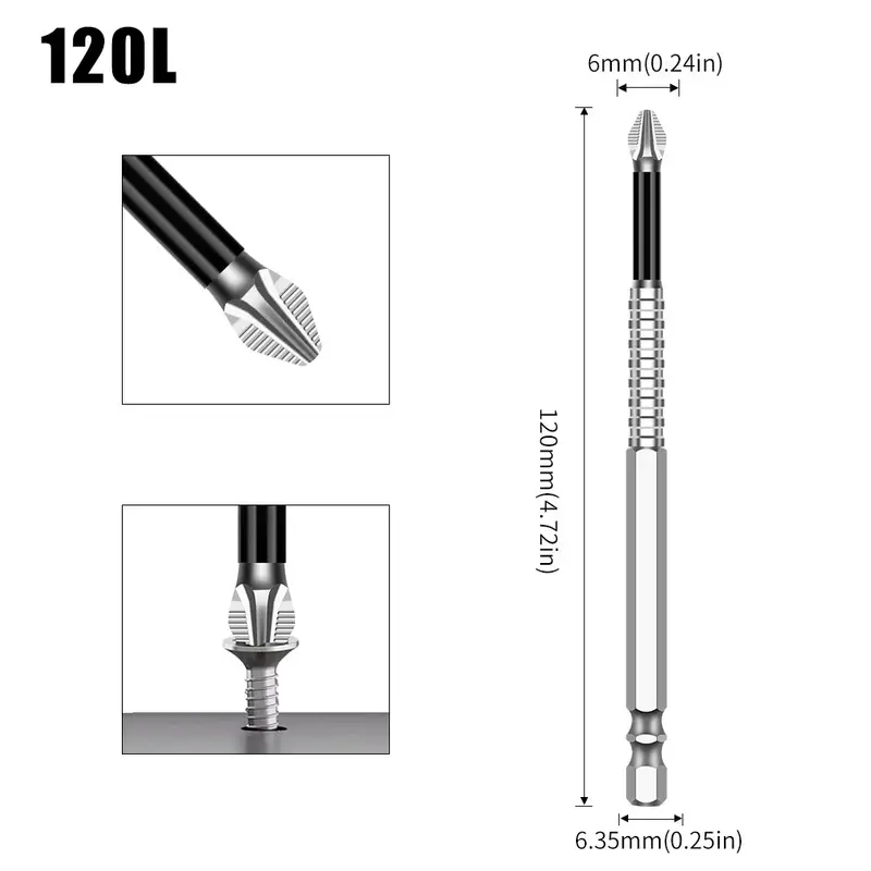 K5 Non-slip High Hardness Bit S2 Strong Magnetic 5A Black Non-slip Cross Head Electric Drill Electric Screwdriver Bit - Image 40
